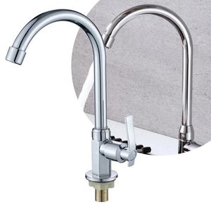 Kitchen Faucets Faucet Ziny Alloy Silver Single Cold Water Tap Deck Mounted Bathroom Basin Sink Bathrooms