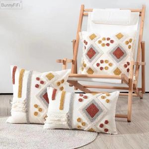 Pillow Burt Cover Ivory Boho Style Orang Decoration 45x45cm/30x50cm Tufted For Living Room Bedroom Sofa Bed Couch