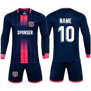 2223 Custom Men Kids Soccer Jersey Set Quick Drying Breathable Man Boys 2 Piece Team Club Training Football Uniform Tracksuit 240321