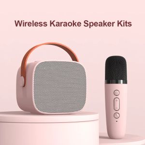 Microphones Mini Karaoke Machine Portable Bluetooth Speaker 12 Wireless Microphone Portable Karaoke Högtalare Set Music Player for Party Home