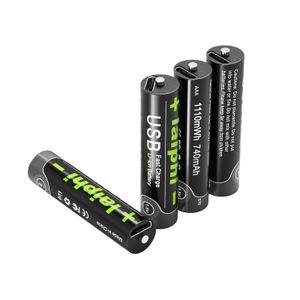 LAIPHI 1110MWH PILAS USB Laddningsbart batteri 1.5V AAA Li-polymer 4-i-1 laddningskabel 1200 cykel, tillverkarens direktförsäljning