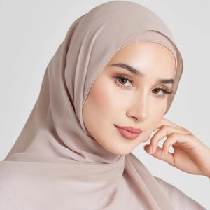 Abbigliamento etnico che vendono sciarpa in chiffon di alta qualità in chiffon elastico hijab testa semplice sciarpe donne