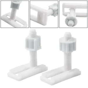 Toilet Seat Covers 2Pcs White Hinges Full Set Bolts Screws Bathroom Repair Kit Tools Accessories Good Strength Resistance Aging Fixture