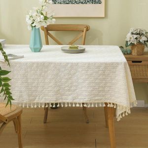 Panno da tavolo a133 cotone e tovaglia di biancheria piccola margherita pastorale dormitorio bianco a prova di polvere non slittata decorativa