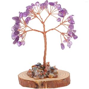 Dekorativa blommor Amethyst Tree Ornament Office Crafts Money Crystal Decoration Home