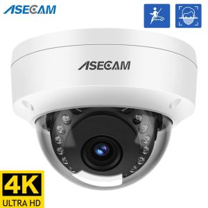 Cameras ASECAM 8MP 4K POE IP Camera IK10 Explosionproof Outdoor Face Detection H.265 Onvif Metal Dome CCTV Security Video Surveillance