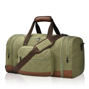 Duffel Bags Travel Carry-on Men's Canvas Duffle Overnight Weekend Gym Army