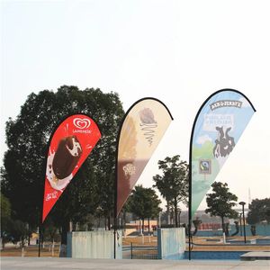 Kostenlose Polyester -Flaggen und Banner im Freien Werbeversorgungsversorgung Sport Partymetingbeach Teardrop Flag und Banner 240322