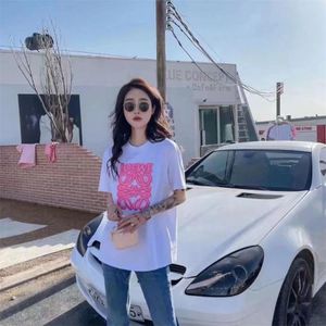 Women's Fashion Original Luxury High Quality T-shirt loeweshirt Printed Spring/Summer Short Sleeve Casual Men's and Women's T-shirt Summer Short Style 386