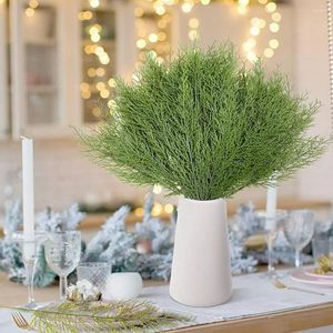 Decorative Flowers Home Fake Plants Realistic Artificial Christmas Pine Needle Branches 24pcs Greenery Picks For Festive Tree Ornaments