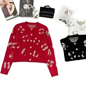 Women o-neck long sleeve knitted letter jacquard desinger sweater cardigan SMLXL