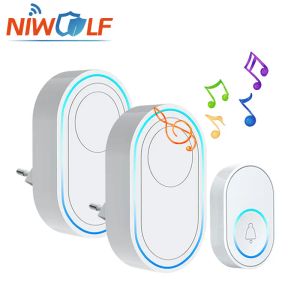 Campainha de campainha sem fio Porta de fio 433MHz Home Welcome Door Bell Música Melodies Receptor Smart House Security Alarm