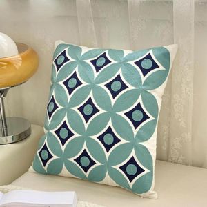 Pillow Geometric Case For Couch Grey Blue Yellow Circle Triangle Cotton Cover Home Decoration 45x45cm Zipper