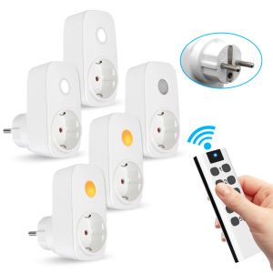 Plugues 433MHz Controle remoto universal plugue de potência 15A UE Smart Smart French Switch Wireless Programável LED LUZ