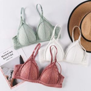 Bras bekväm brassiere underkläder push-up bustier skörd topp blommig djup vkorsett kvinnor bho spets bralette