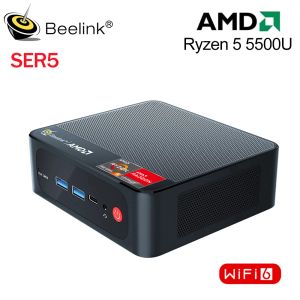 Pedler Beelink Ser5 5500U Mini PC Win 11 Pro AMD Ryzen 5 5800HDDR4 16GB SSD 500GB Destek WiFi6 BT5.2 4K Çift HD 1000m Masaüstü