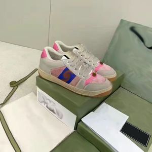 2024 Modedesigner Pink Don't Old Casual Schuhe für Männer und Frauen lüfteten bequeme, vielseitige Lederspleiß flache Basis Casual Schuhe DD0331 35-44 4 4