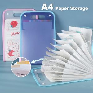 File A4 Folder Paper Organizer Storage 13Layer Large Capacity Cute Students School Office Desks Document Classification Expansion Bag