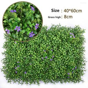 Flores decorativas 60x40cm Artificial Green Wall Landscape Home Garden Fence Jungle Decor Plants Fake Hanging Grass Greenery Painéis