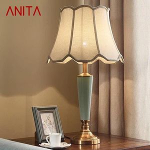 Bordslampor Anita Contemporary Ceramics Lamp American Style Living Room Bedroom Bedside Desk Light El Engineering Decorative
