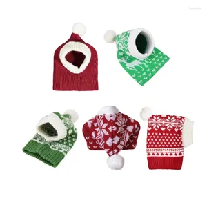 Calore invernale per cuccioli di abbigliamento per cani per cani Cappello a maglia natale con motivo Y08D