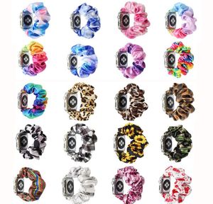 Scrunchies Apple Watch Bands 3840mm 4244mm Kvinnor Tygmönster tryckta tygvandband Rems Elastiska Scrunchy Band för IWATC5917426