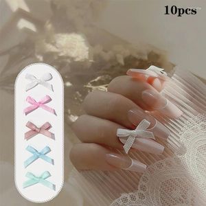 Decorações de arte na unha 10pcs Sapatos de dança de balé 3D Charmos de decoração de fita diy kawaii arcos de manicure suprimentos de manicure