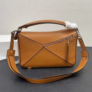 Designer väska äkta läder handväska axelväska kvinna väskor pussel koppling totes crossbody geometry kvadrat kontrast färg lapptäcke plånböcker