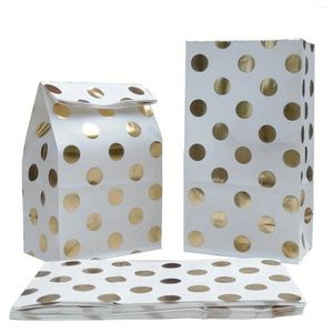 Embrulho de presente 10 PCs DOT GOLD DOT GRANDE PARTE SACOS DE FAVORES SOLIÇÃO BACO DE PAPER