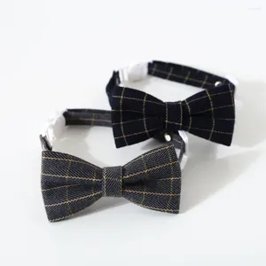 Dog Apparel Pet Puppy Bow Tie Collar For Small Dogs British Style Plaid Cat Bowtie Necktie Adjustable Grooming Supplies