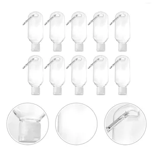 Storage Bottles 10pcs Transparent Lotion Squeeze 50ml Travel With Keychain Hook Refillable Empty Cleaning Solution