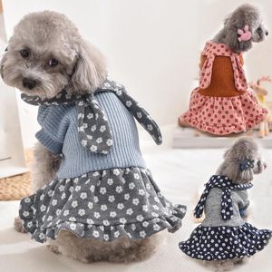 Dog Apparel Ears Hat Dresses Clothes For Little Dogs Winter Autumn Chihuahua York Small Puppy Girl Pet Coat Outfit Pug