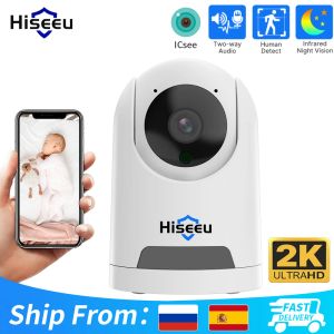 Câmeras HisEeu 2MP PTZ IP Câmera Wi -Fi Sem fio Smart Home Security Surveillance Camera Twoway Audio Baby Pet Monitor Registro de vídeo