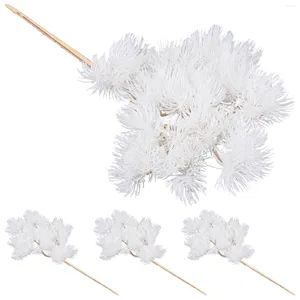 装飾的な花4 PCS装飾偽の松の針人工ピック葉クリスマスブランチピックアイアンフェイク