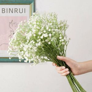 Декоративные цветы 1bunch искусственный фальшивый шелковый шелковый гипсофила цветочный свадебный букет домашний декора