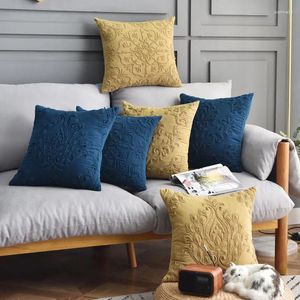Pillow 45x45cm Handmade Retro Blue/yellow Embroiderd Cover Decorative Sofa Pillowcase Household