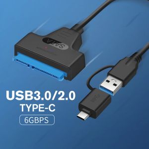 IMPRESSORES USB SATA CABO SATA 3 a USB 3.0/2.0 Adaptador Cabos de computador Conectores tipo C Suporte ao cabo SATA 2,5 polegadas SSD HDD disco rígido