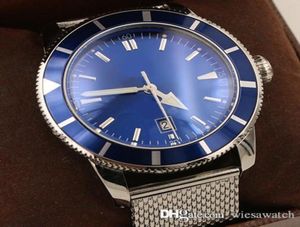 ファッショナブルでシンプルな男性腕時計46mmの青いダイヤルとオートデート、ステンレスST8637748を備えた自動機械式屋外メンズ時計