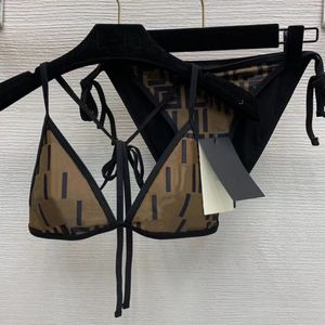 Designer baddräkt kvinnor vintage thong micro täcker kvinnor bikini set badkläder tryckt baddräkter sommarstrand slitage simning