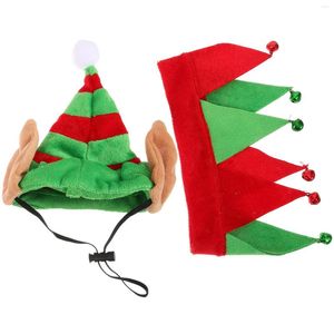 Hundkläder jul husdjur kostym hattar krage dekoration ornament och huvudbonad jultomtendräkt