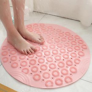 Bath Mats Environmentally Round Bathroom Non-slip Mat 55cm Household Shower Room Hydrophobic Suction Pad Massage Foot
