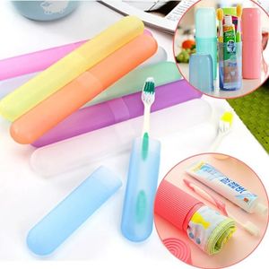1 Pcs Plastic Toothbrush Holder Box Case Container Organizer Portable Travel Hiking Camping Toothbrush Protect Holder Tube Cover