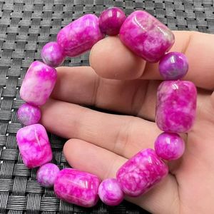 Strand Peach Blossom As Right Rain Cylindrical Pink Barrel Beads Women's Bracelet Jade Wholesale