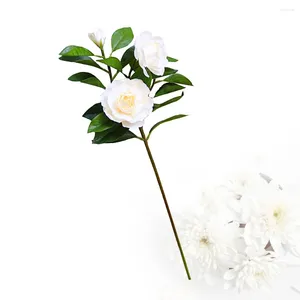 Kwiaty dekoracyjne dekoracja ślubna Faux Gardenia kwiat sztuczny stół do jadalni symulacja