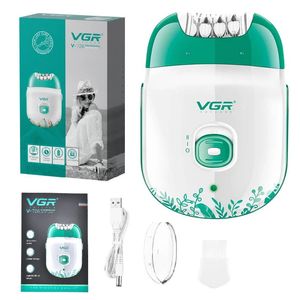 Original VGR -laddningsbara kvinnor Epilator Electric Female Epilator för ansiktshårborttagningsmaskin Ansiktsben Depilerande kropp 240325