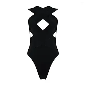 Женские купальники HQBORY Rayon Sexy Elegant Hollow Out Bangage Ceece Swimsuit Black Beach освежает узкие модные сплошные купальники