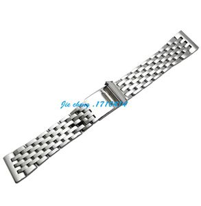 Jawoder Watchband 22mm Full Polished Stainless Steel Watch Band Rand Armband Accessories Silver Adapter för Navitimer Montbrilla1591012