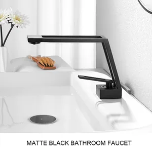 バスルームシンク蛇口Vidric Myqualife Black Basin Brass Faucet MixerタップシングルハンドルコールドウォーターデッキマウントバニティC