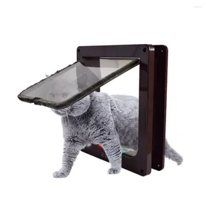 Cat Carriers Pet Dog Flap Door Smart Security 4 Way Lock ABS Plastic Controllable Switch Direction Gate S/M/L/XL