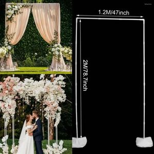 Party Decoration Square Wedding Arch with Flowers Bow Frame Balloon Stand Holder Support